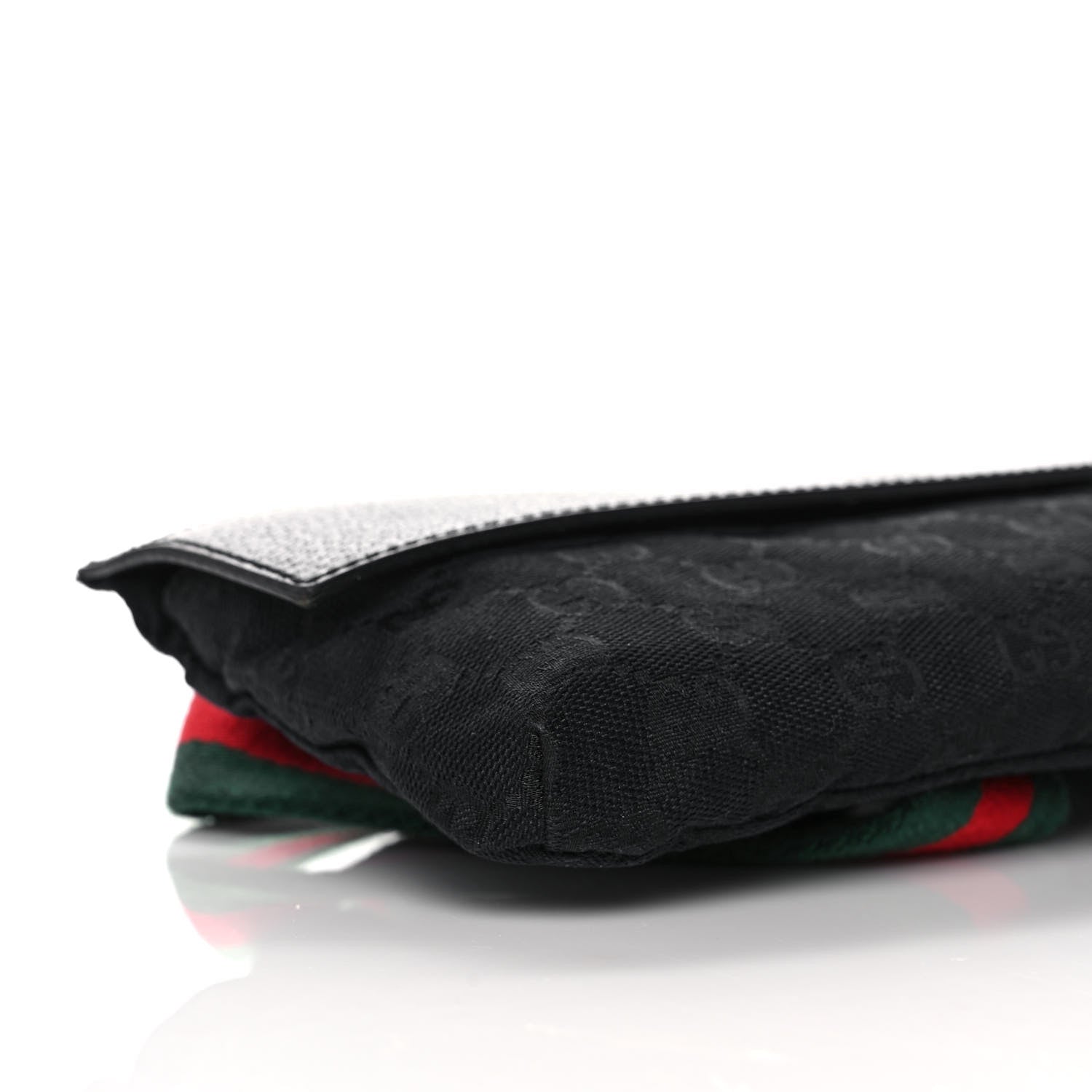 Gucci Monogram Web Belt Pouch Bag Black 9 of 12