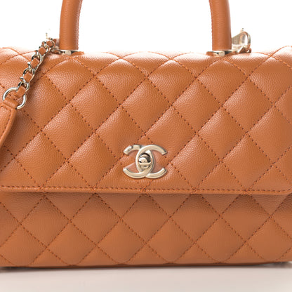 Chanel Caviar Quilted Mini Coco Handle Flap Light Brown 8 of 11