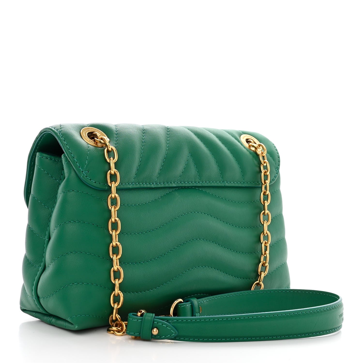 Louis Vuitton Calfskin New Wave Chain Bag MM NM Emerald 3 of 13