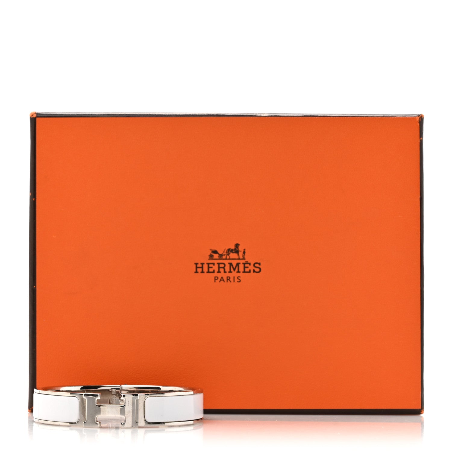 Hermes Enamel Narrow Clic Clac H Bracelet PM White 5 of 5