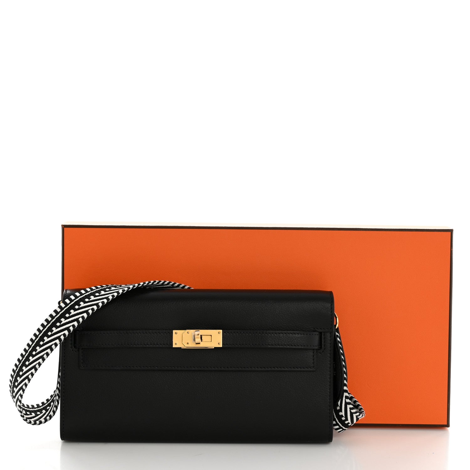 Hermes Evercolor Cavale Kelly Wallet To Go Black Ecru 11 of 14