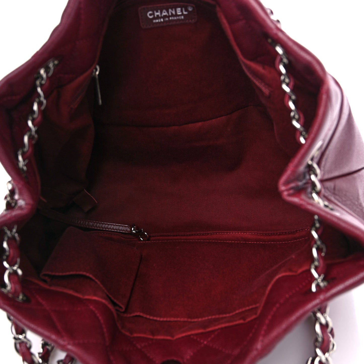 Caviar Quilted Large Timeless CC Soft Tote Dark Red