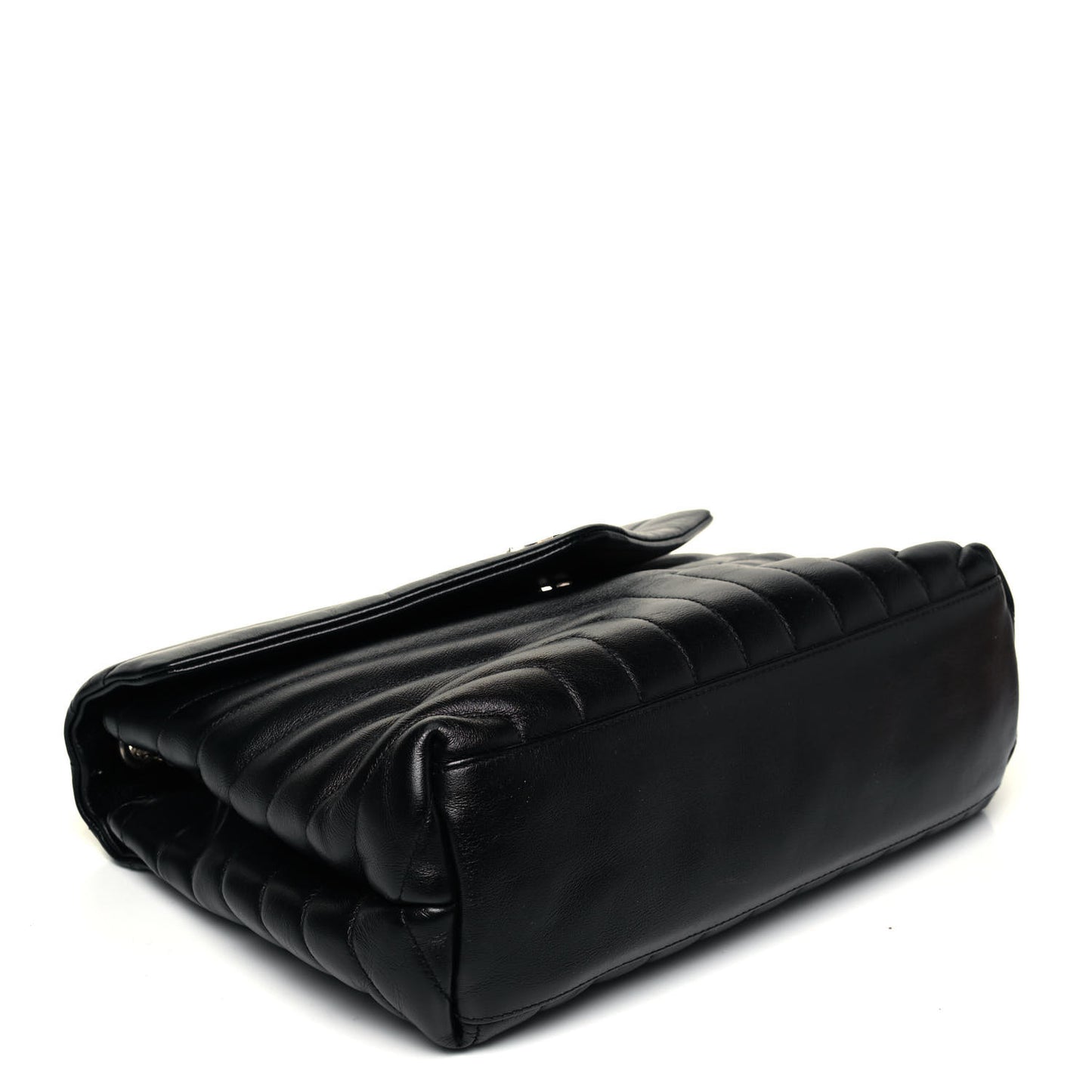 Calfskin Y Quilted Monogram Medium Loulou Chain Satchel Black