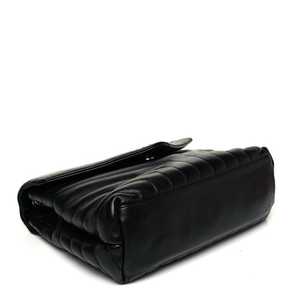Saint Laurent Calfskin Y Quilted Monogram Medium Loulou Chain Satchel Black 4 of 9