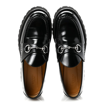 Gucci Cordovan Lux Womens Horsebit 45mm Platform Loafers 39 Black 2 of 10