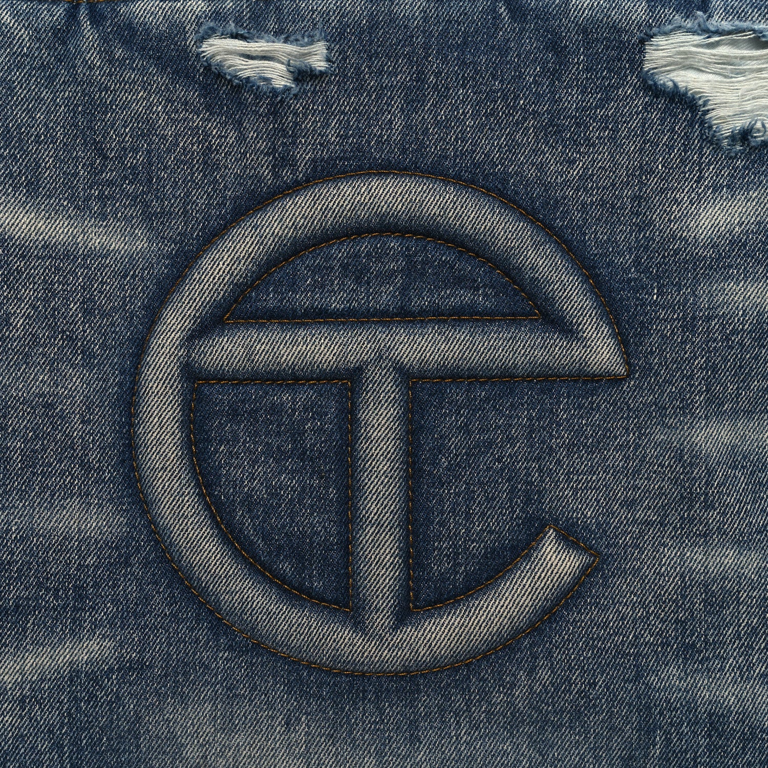 Telfar Denim Medium Shopping Bag Distressed Blue 8 of 10