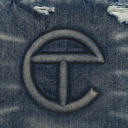 Telfar Denim Medium Shopping Bag Distressed Blue 8 of 10