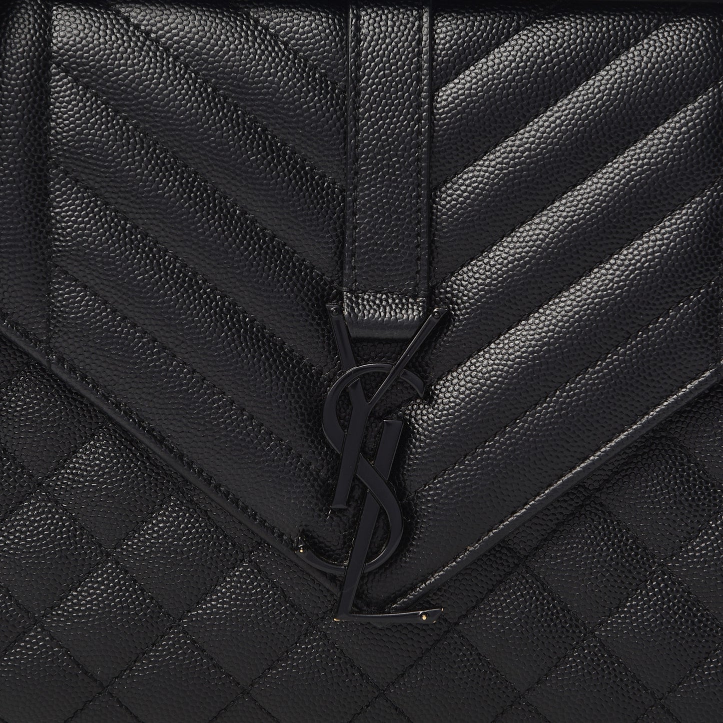 Grain De Poudre Textured Mixed Matelasse Triquilt Medium Monogram Satchel Black