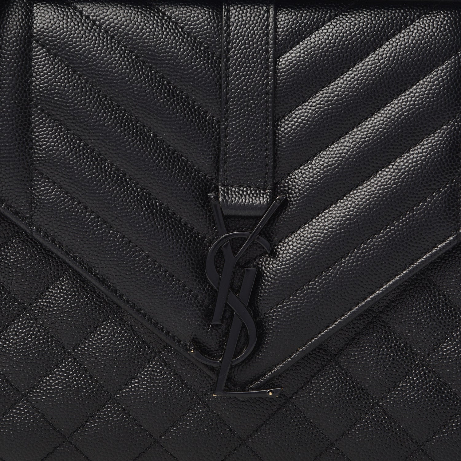 Saint Laurent Grain De Poudre Textured Mixed Matelasse Triquilt Medium Monogram Satchel Black 16 of 16