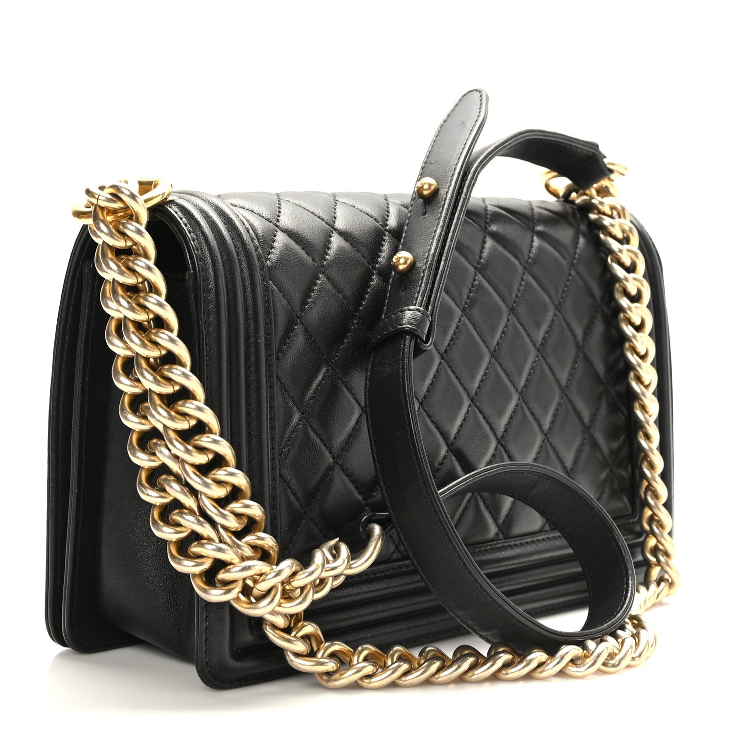 Chanel Lambskin Quilted Medium Boy Flap Black 3 of 9