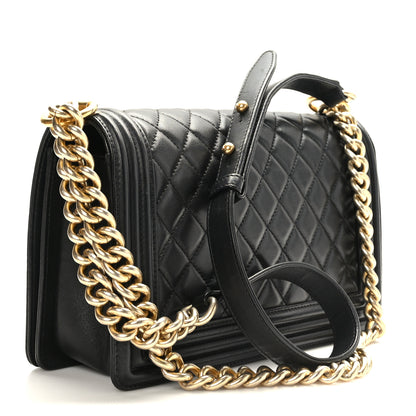 Chanel Lambskin Quilted Medium Boy Flap Black 3 of 9