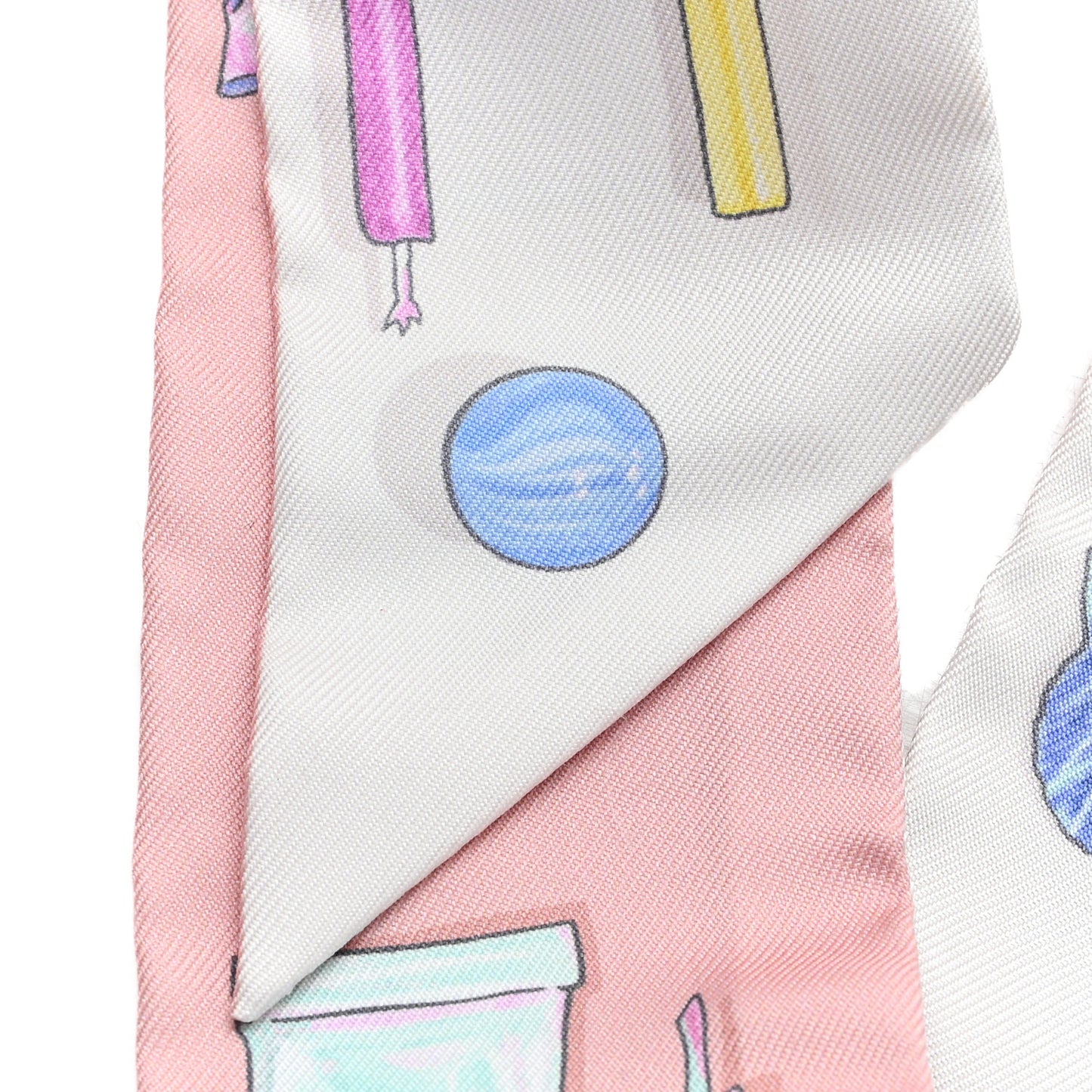 Silk In The Pocket Twilly Rose Poudre Blue Ciel