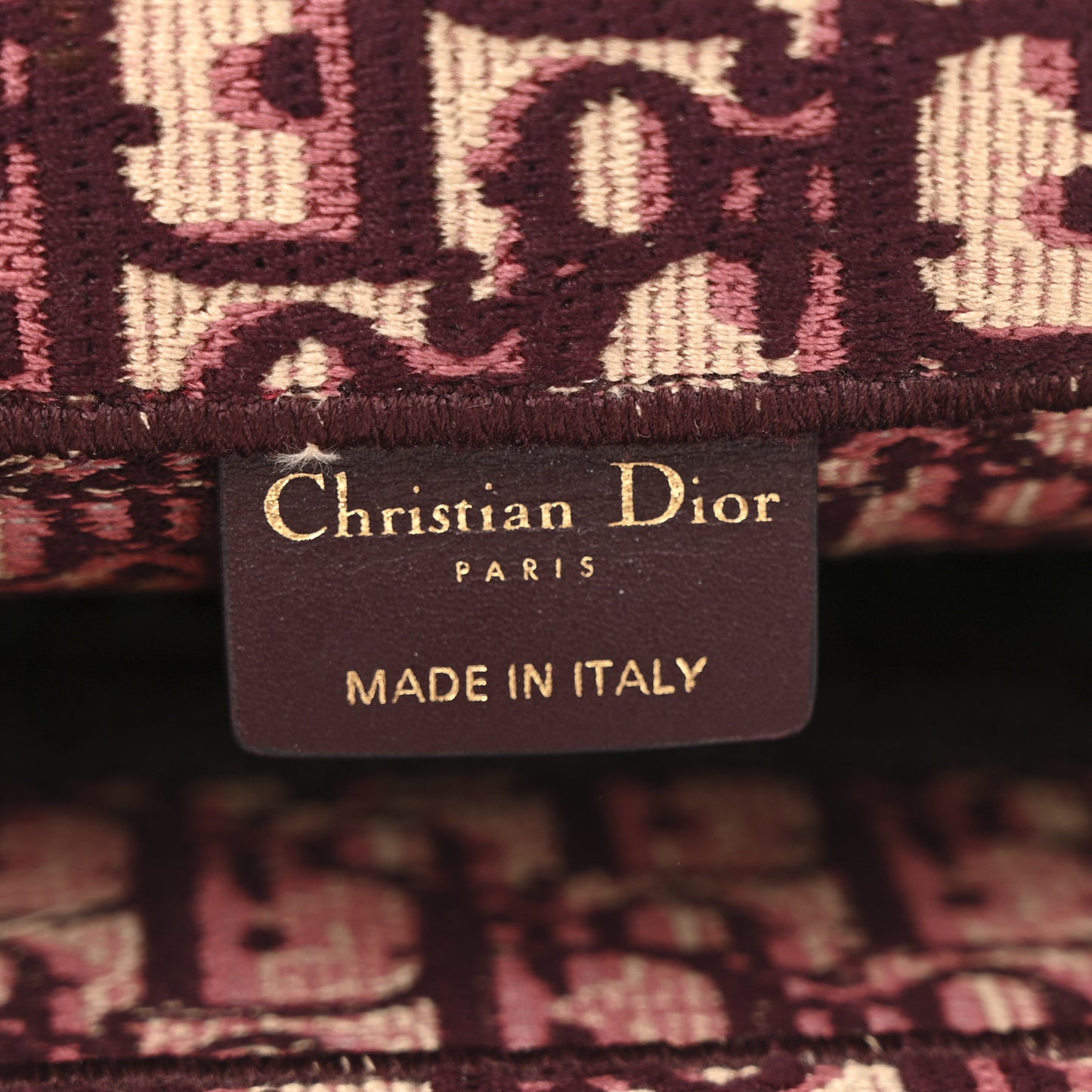 Oblique Medium Book Tote Burgundy Multicolor
