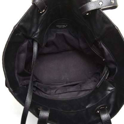 Chanel Coated Canvas Quilted Large Paris Biarritz Tote Black 5 of 11