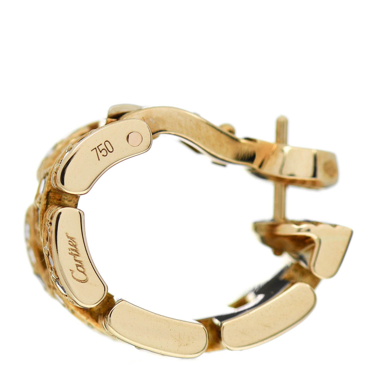 Cartier 18K Yellow Gold Diamond Panthere Maillon Earrings 4 of 5