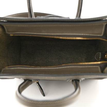 Celine Drummed Calfskin Nano Luggage Souris 5 of 9