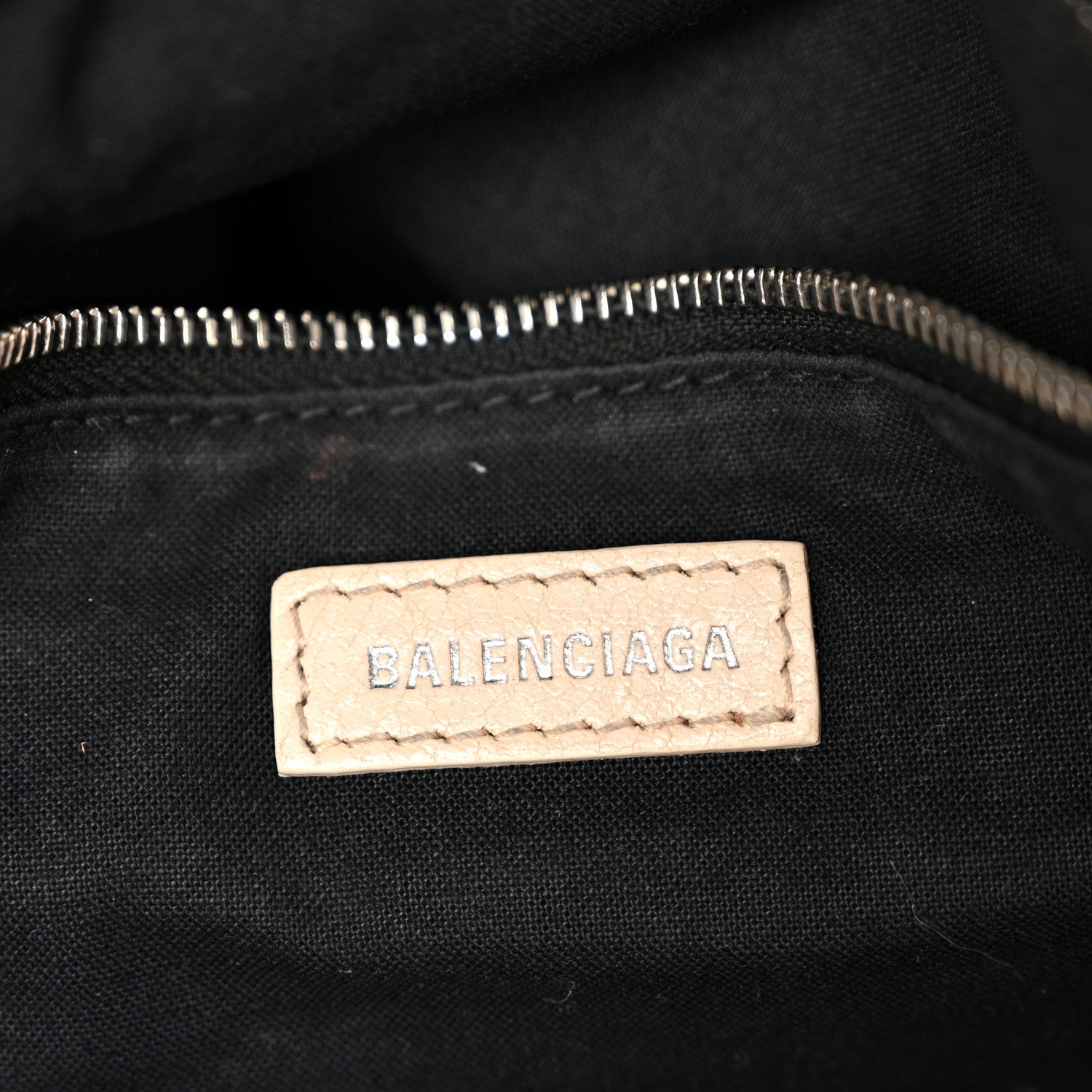 Balenciaga Agneau Classic Silver Hardware City Logo Strap Light Beige Black 7 of 12