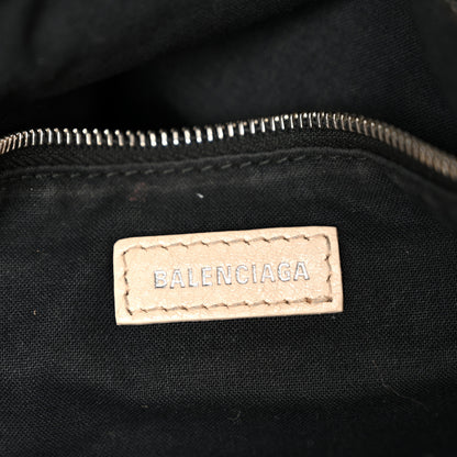 Balenciaga Agneau Classic Silver Hardware City Logo Strap Light Beige Black 7 of 12