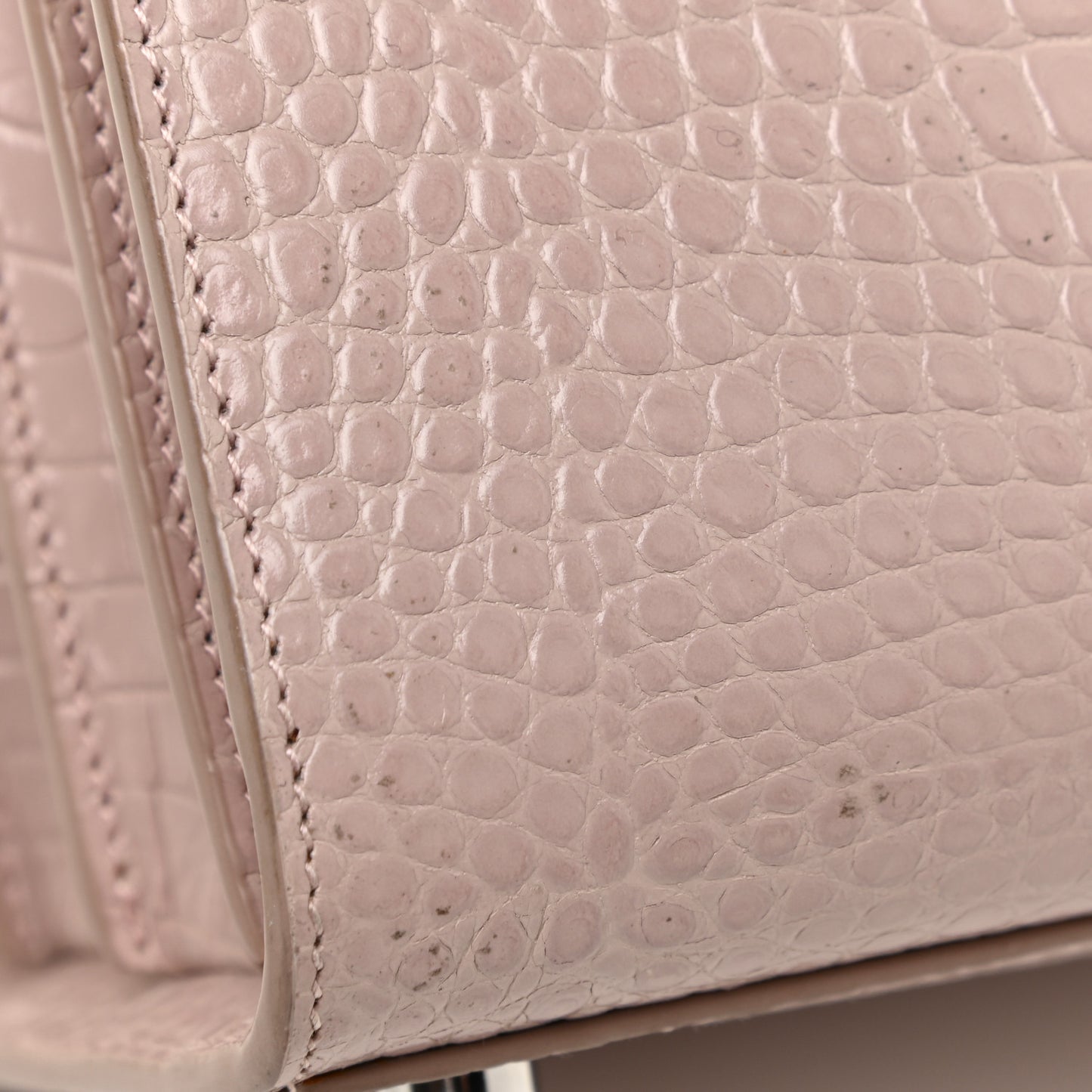 Calfskin Crocodile Embossed Baby Sac De Jour Rose Antic