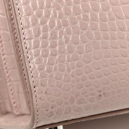 Saint Laurent Calfskin Crocodile Embossed Baby Sac De Jour Rose Antic 20 of 22