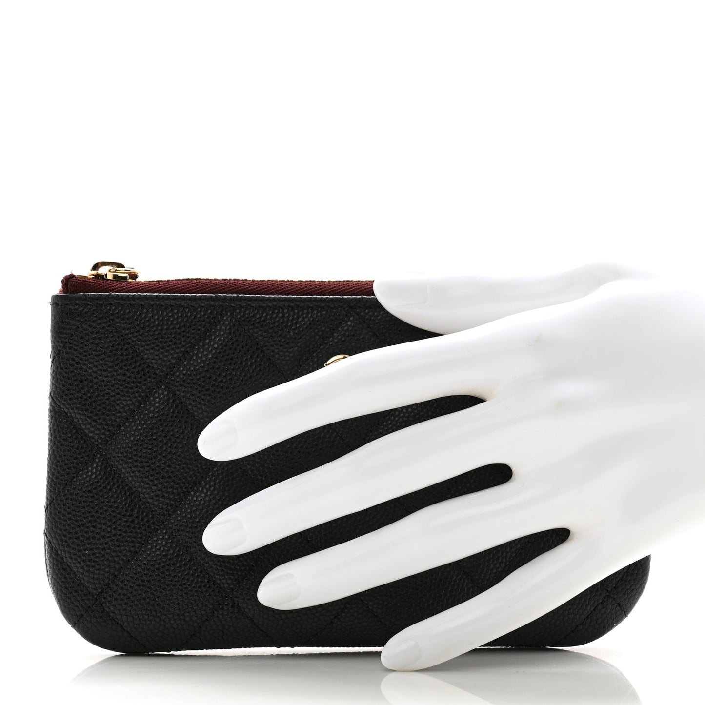 Caviar Quilted Small Cosmetic Case Black