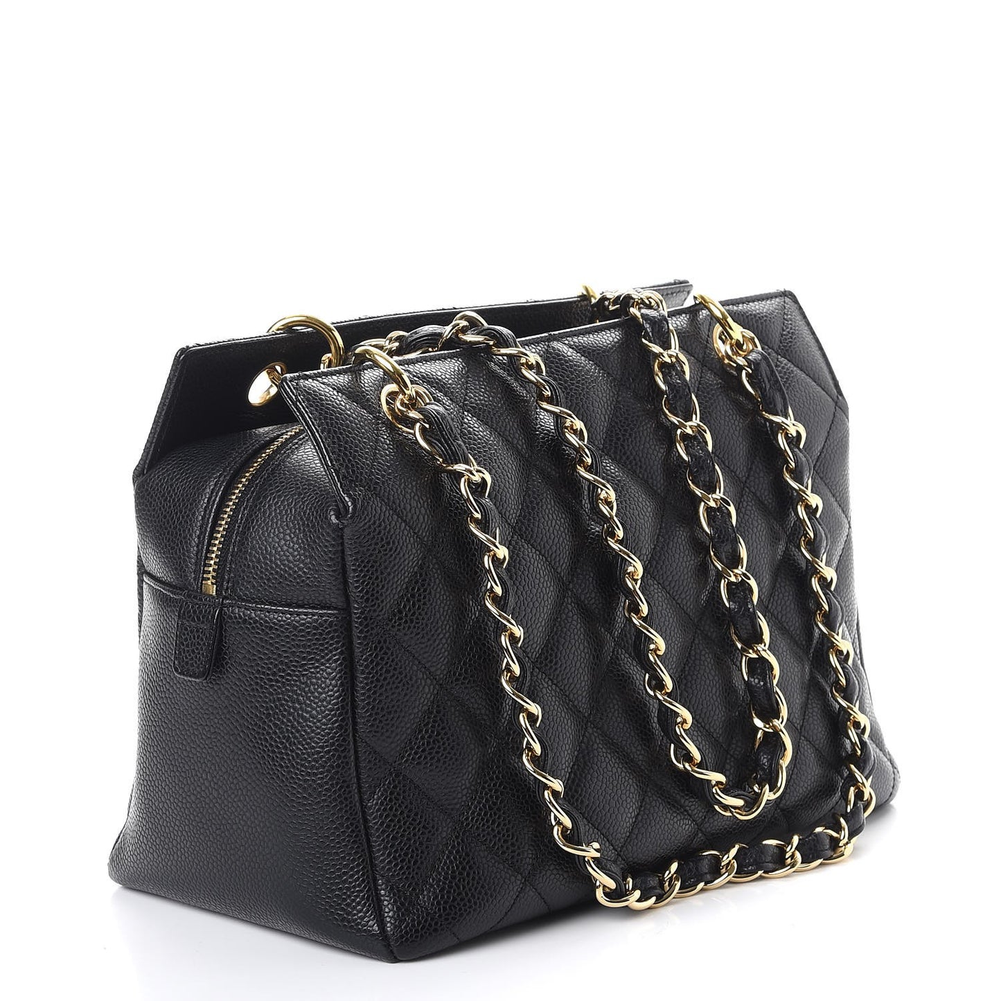 Caviar Quilted Petit Timeless Tote PTT Black