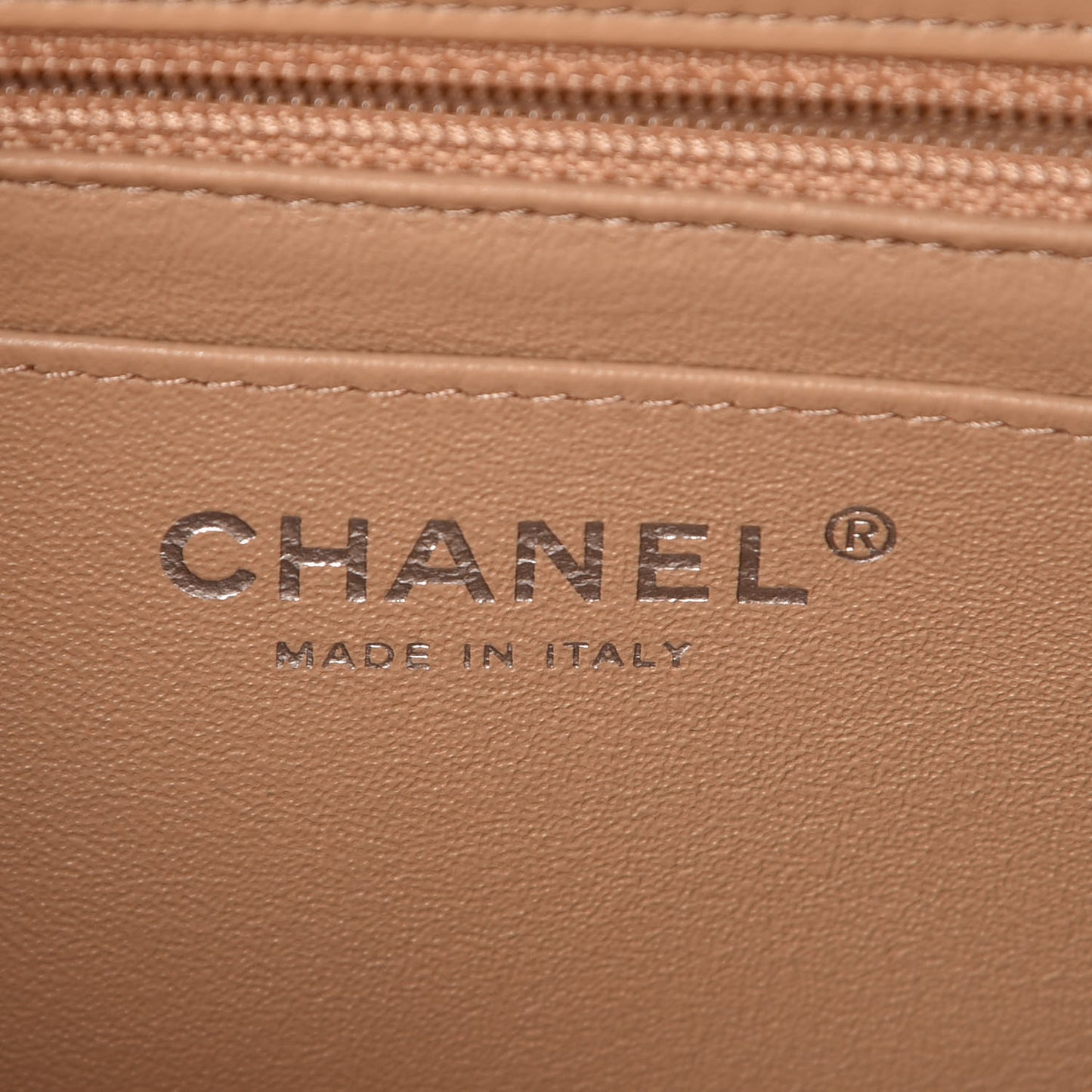 Lambskin Quilted Mini Rectangular Flap Beige
