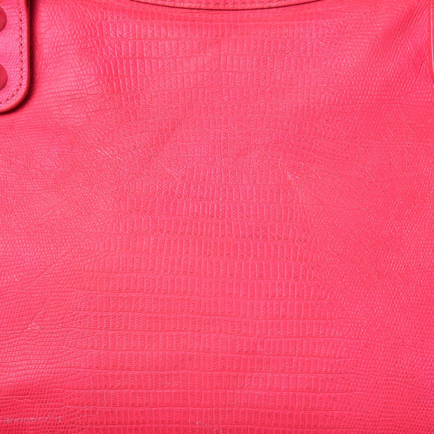 Calfskin Lizard Embossed Classic Silver Hardware City Rose Fluo