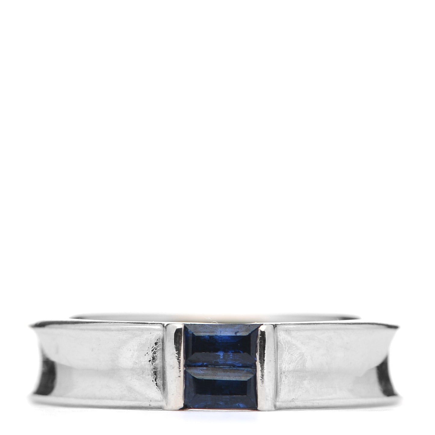 18K White Gold Blue Sapphire Stacking Ring 49 5