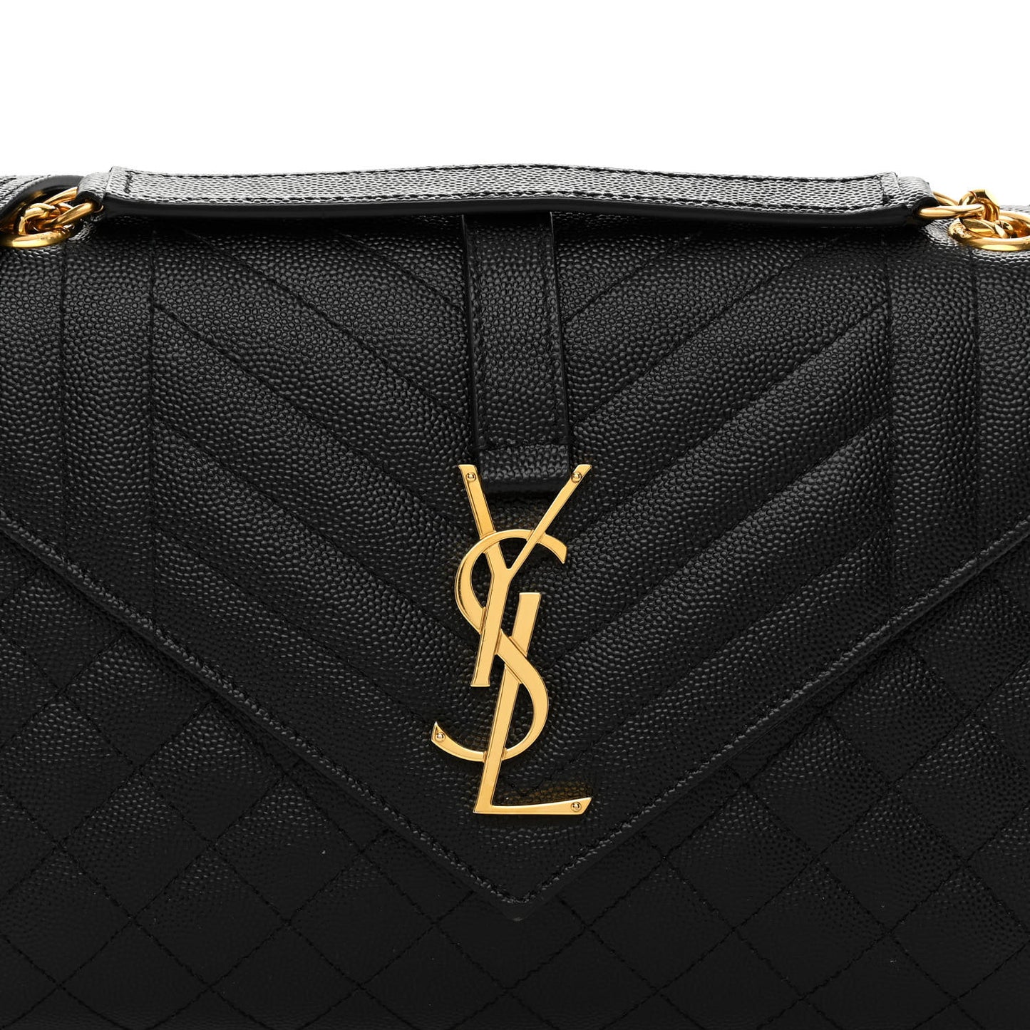 Grain De Poudre Textured Mixed Matelasse Triquilt Medium Monogram Satchel Black