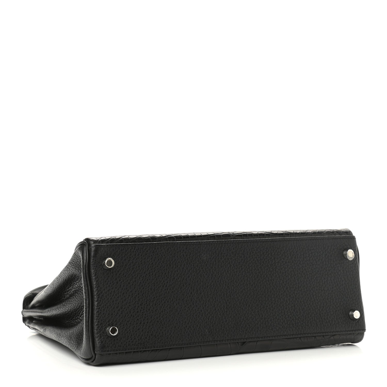 Hermes Matte Alligator Taurillon Clemence Box Kelly Retourne 32 Black 3 of 10