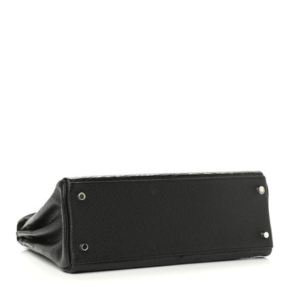 Hermes Matte Alligator Taurillon Clemence Box Kelly Retourne 32 Black 3 of 10