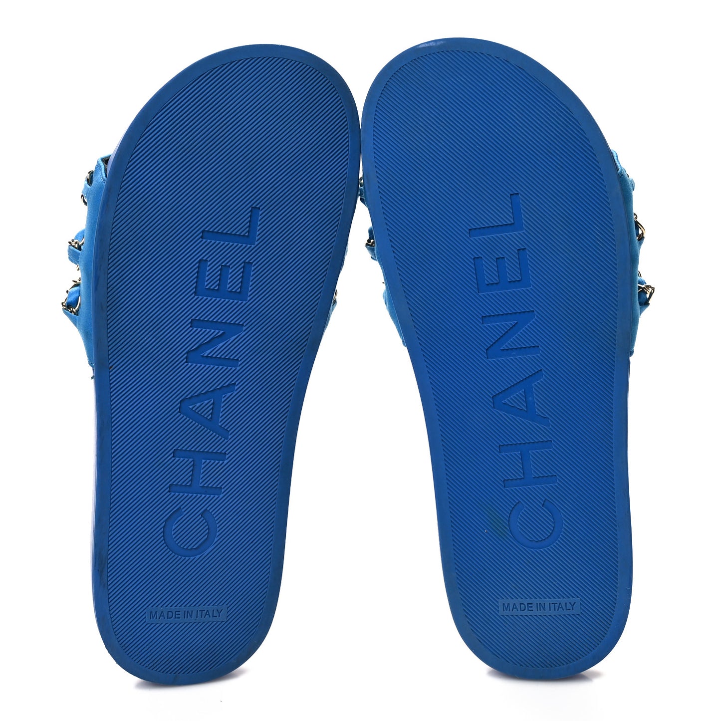 Canvas Chain Flat Sandals 36 Bright Blue