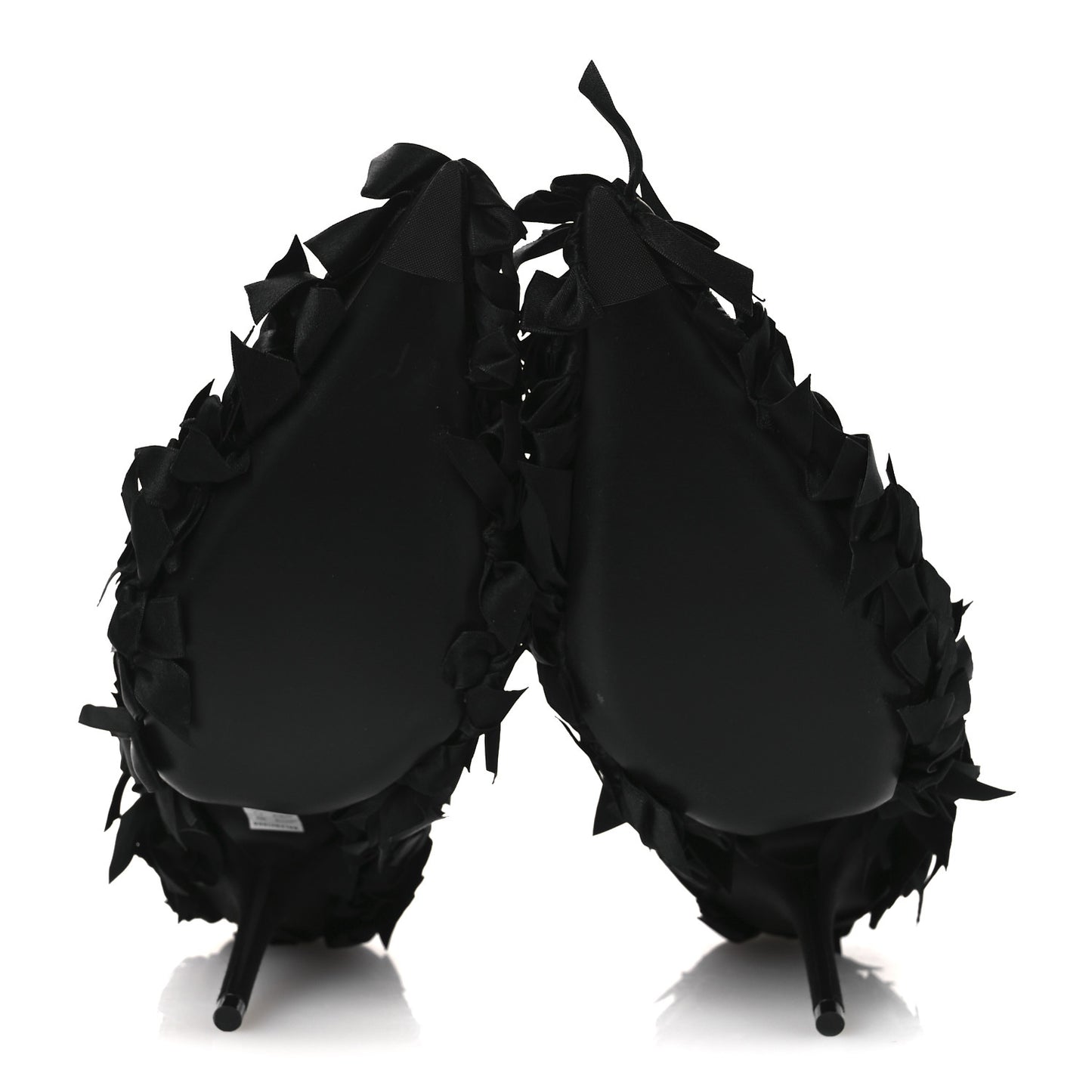 Satin Pointed Marie A Bows All Over 110mm Pumps 40 Black