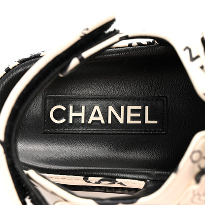 Chanel Lambskin Printed CC Velcro Dad Sandals 36 White Black 8 of 11