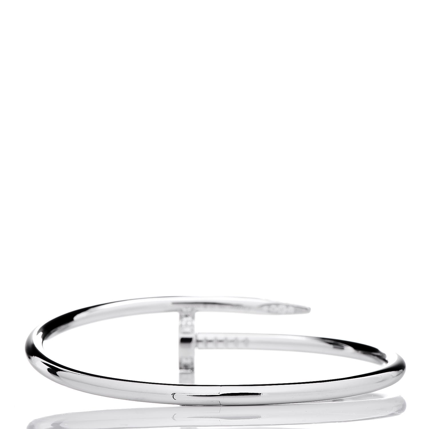 Cartier 18K White Gold Diamond Juste Un Clou Bracelet 17 3 of 5