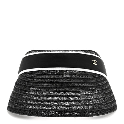 Chanel Abaca Cotton Ribbon Visor M Black 3 of 8