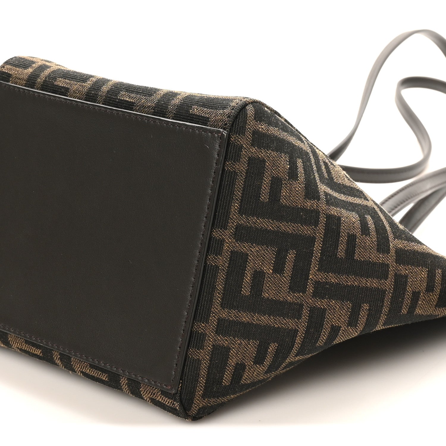 Fendi Fabric Jacquard Vitello Grace FF 1974 Mini Fendi Origami Tobacco Moro Ebano 10 of 10