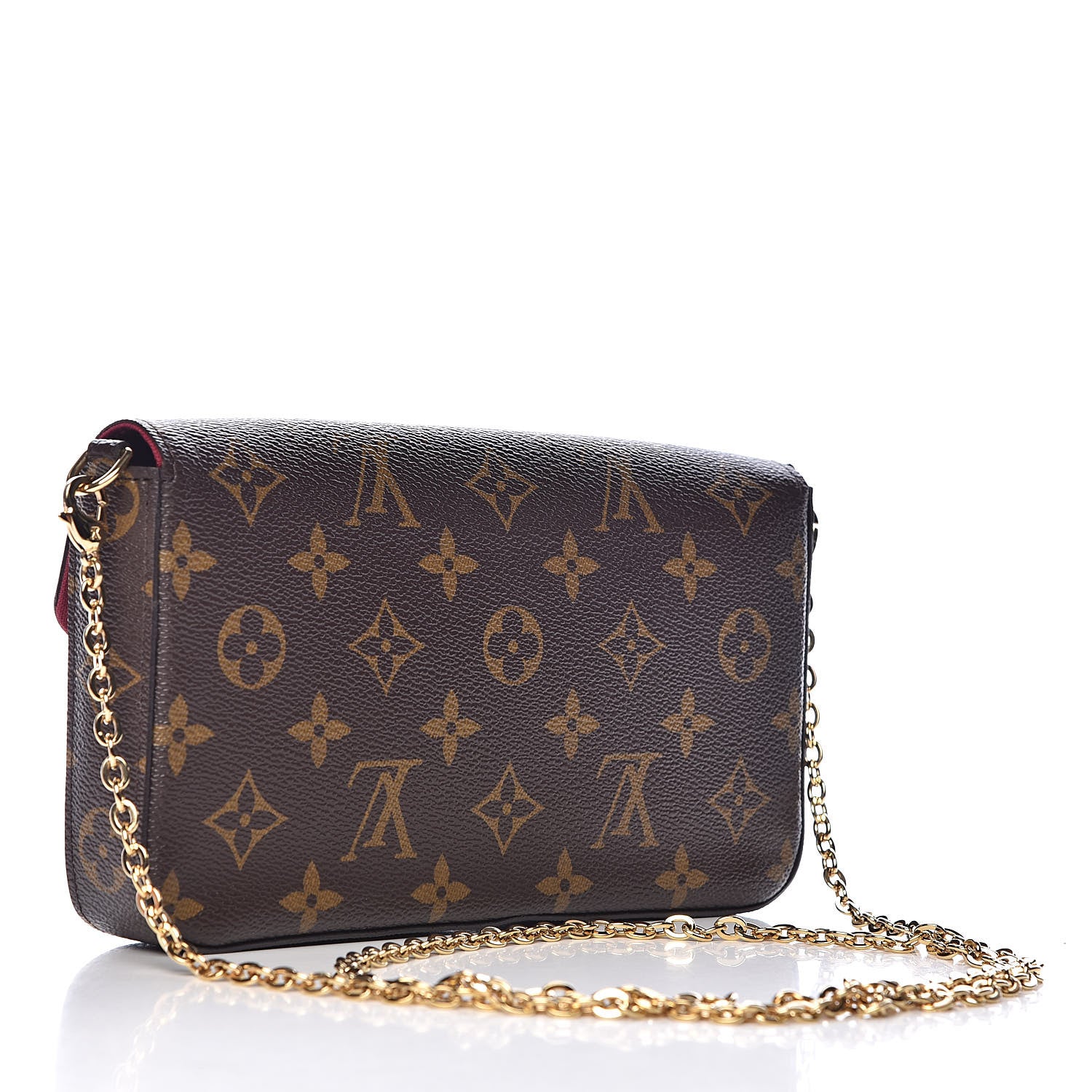 Louis Vuitton Monogram Pochette Felicie Chain Wallet Fuchsia 3 of 13