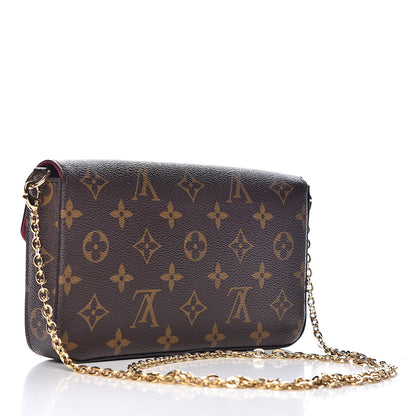 Louis Vuitton Monogram Pochette Felicie Chain Wallet Fuchsia 3 of 13