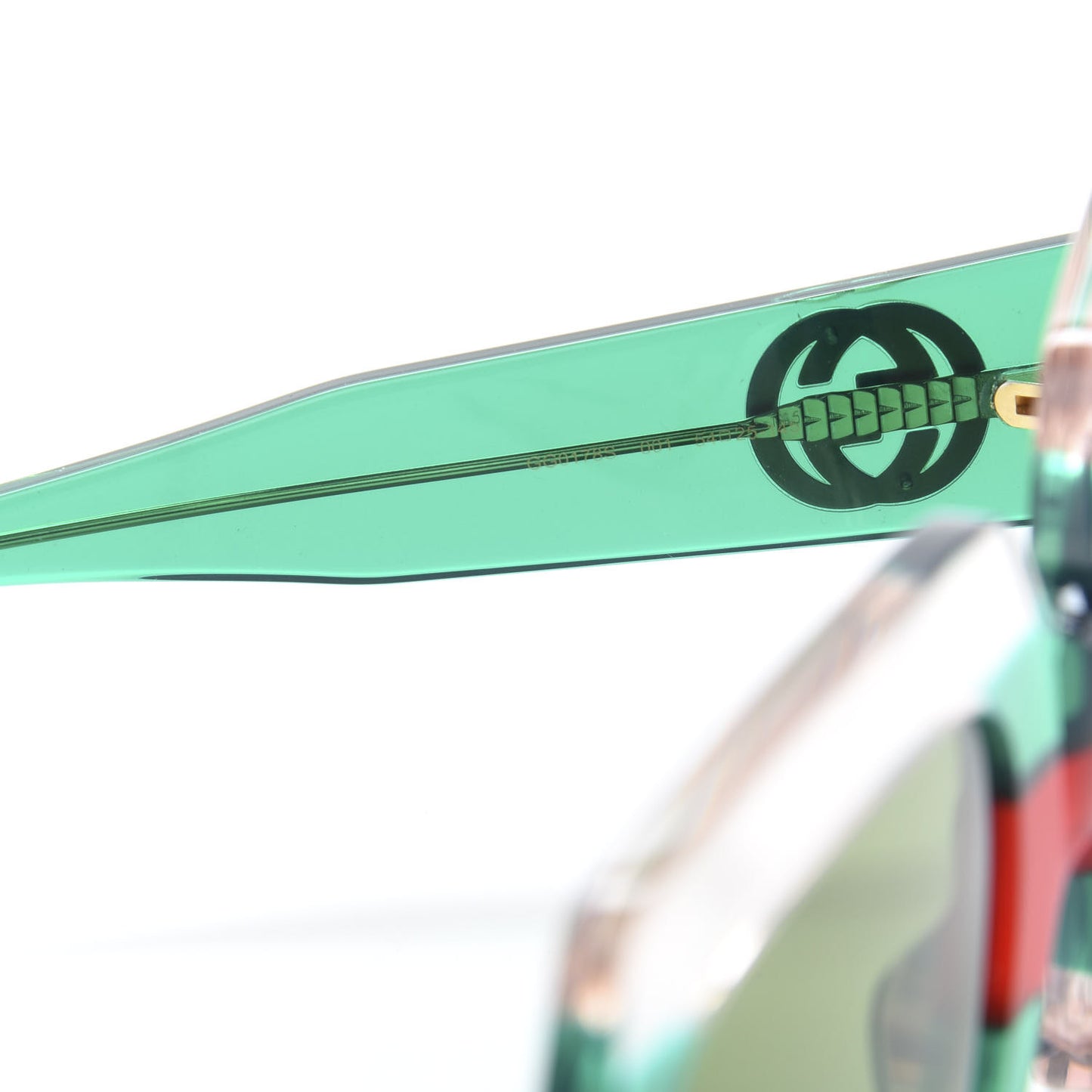 Square Web Frame GG0178S Sunglasses Green Red