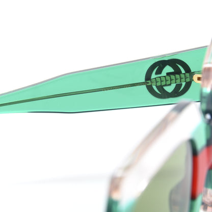 Gucci Square Web Frame GG0178S Sunglasses Green Red 6 of 8