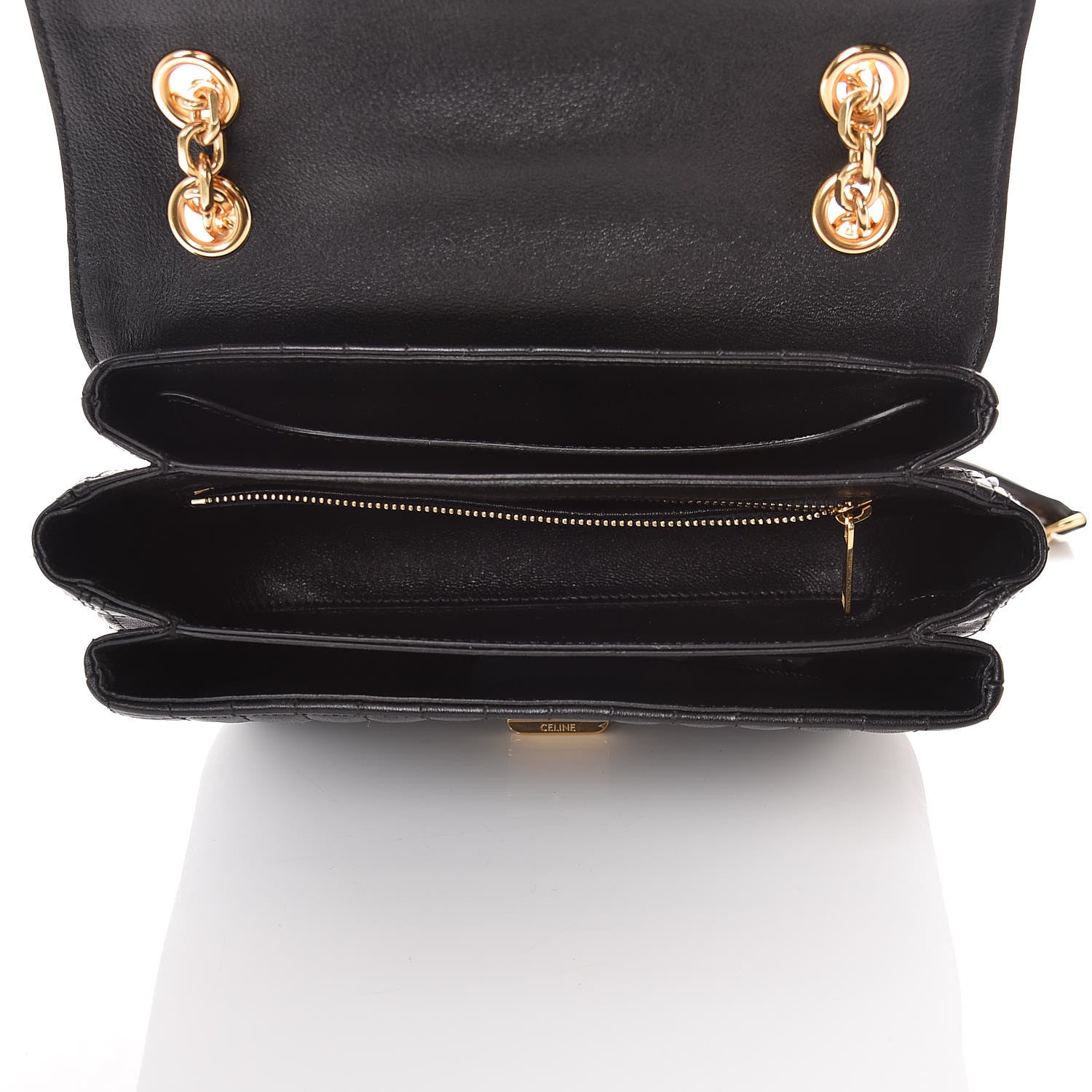 Celine Calfskin Quilted Medium C Bag Black 5 of 9