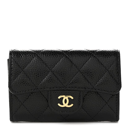 Chanel Caviar Quilted Flap Card Holder Wallet Black 1 of 8