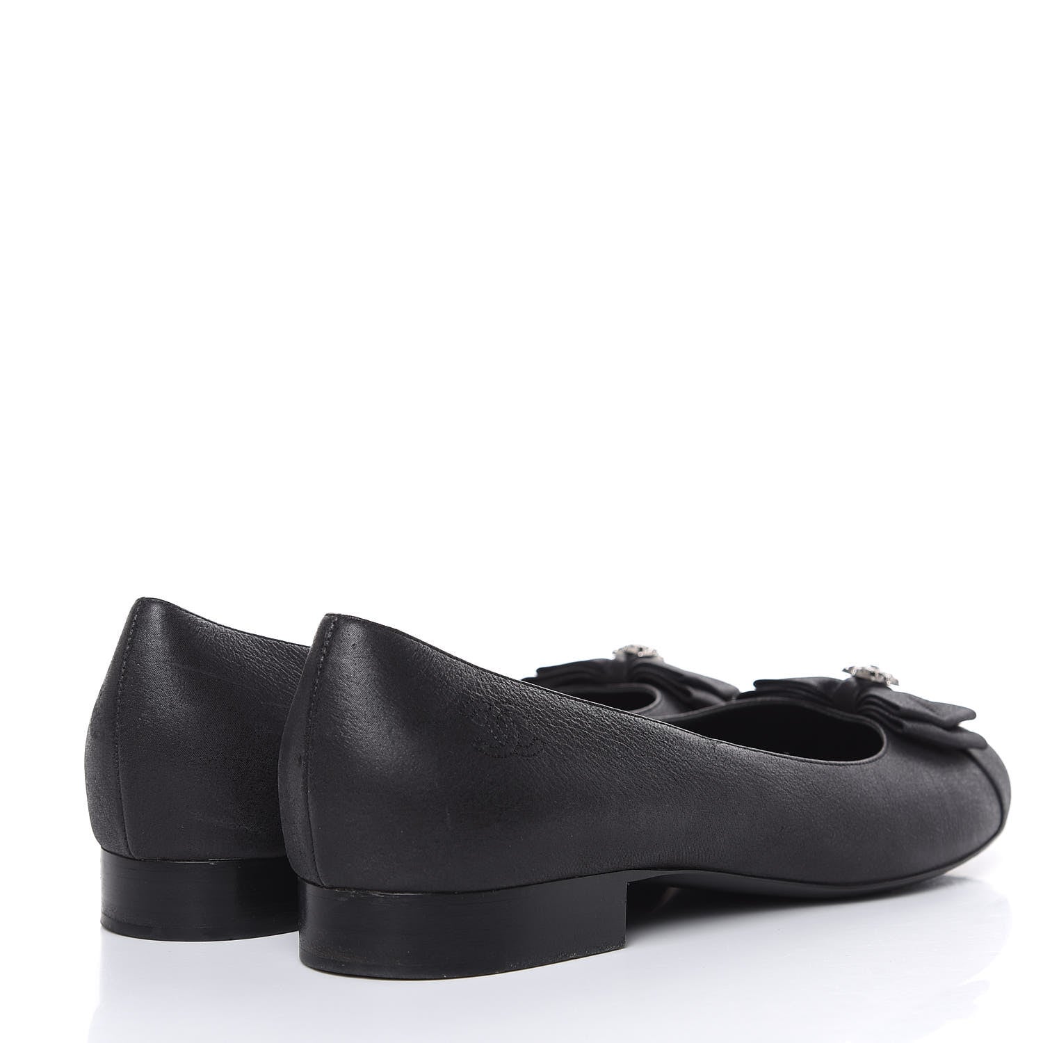 Chanel Buffalo Glitter Bow Ballerina Flats 39.5 Black 4 of 11