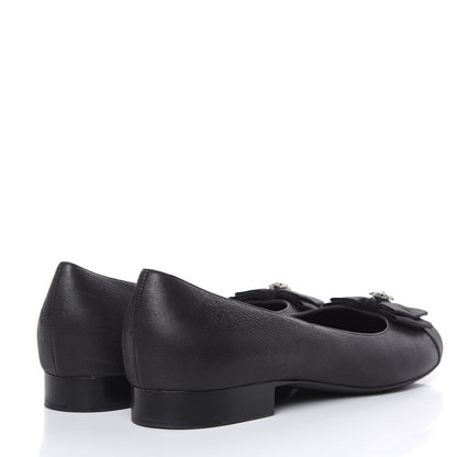 Chanel Buffalo Glitter Bow Ballerina Flats 39.5 Black 4 of 11