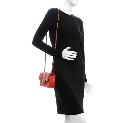 Chanel Pearly Caviar Quilted Mini Rectangular Flap Orange 2 of 10