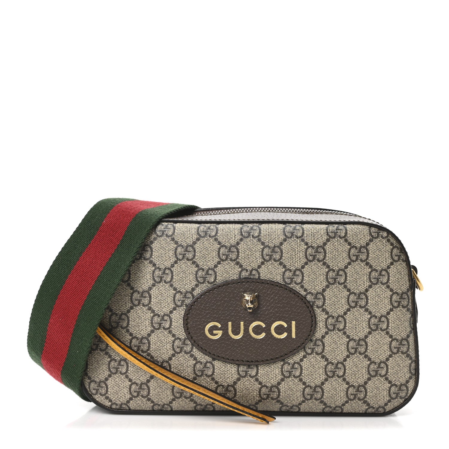 Gucci GG Supreme Monogram Web Neo Vintage Shoulder Bag Beige New Acero Crop 1 of 10