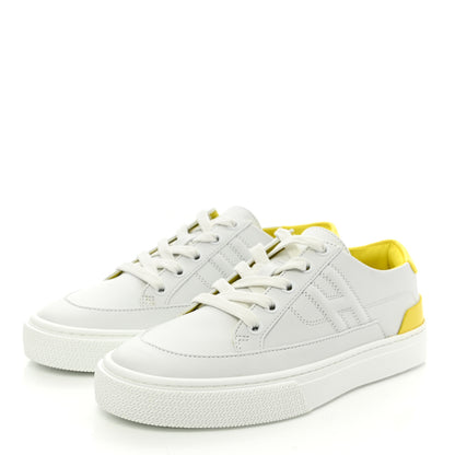 Hermes Matte Niloticus Crocodile Calfskin Deep Sneakers 36.5 White Jaune Flash 3 of 9