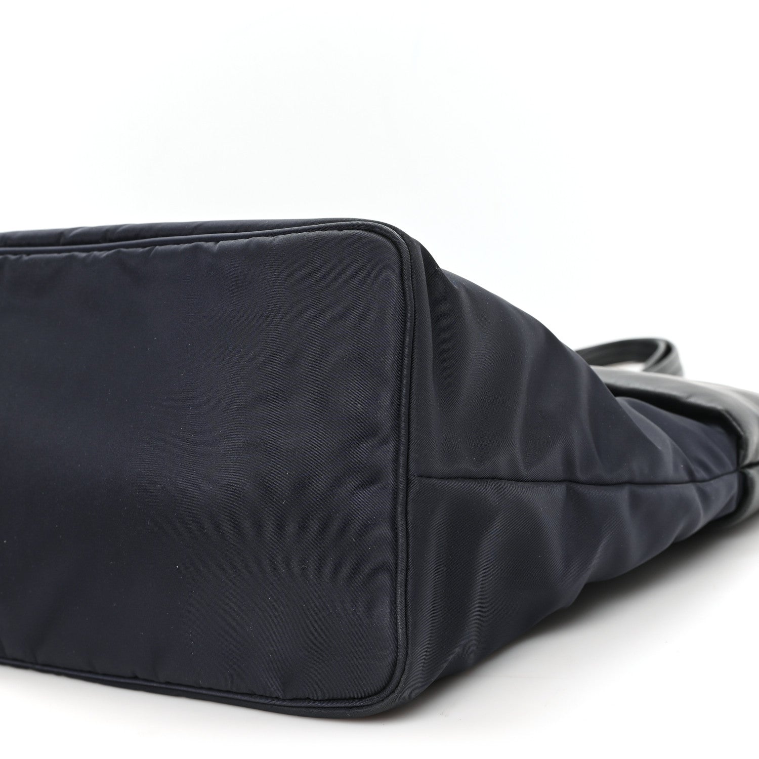 Prada Nappa Nylon Soft Padded Shopping Tote Black Blue 10 of 10